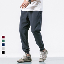 Japanese sports pants mens casual leg trousers Students spring and autumn loose closed small pants trend large size Wei pants men
