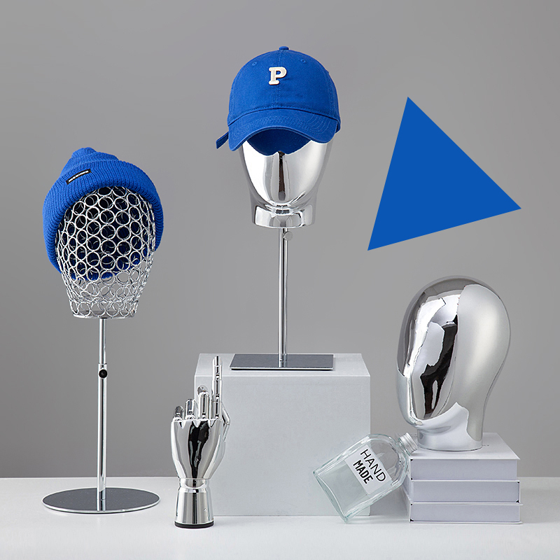 Clothing Store Mannequin Head Display Stand High-End Window Display Wig Stand Male and Female Hat Electroplated Mannequin Head Model Clothing Store Mannequin Head Display Stand High-End Window Display Wig Stand Male and Female Hat Electroplated Mannequin Head Model