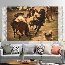 Customized Xinjiang ethnic style decorative background wall art and literature restaurant hanging cloth bedroom living room hanging painting tapestry