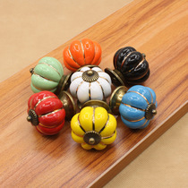 Seven-color ceramic pumpkin handle furniture cabinet door handle cartoon pastoral modern minimalist cabinet drawer handle