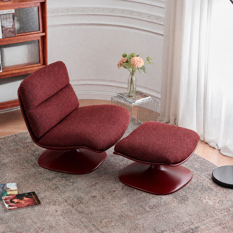Pattie Balcony Leisure Chair, Light Luxury Style, Small Fabric Italian Minimalist Swivel Super Comfortable Single Sofa Chair