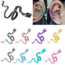 2 dress new European and American pop Snake Ear Clip Adjustable Brass earbone nail ear clip No earhole serpentine ornament