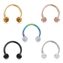 Chambali drill universal ring round ball milk ring body ring C pole horseshoe ring nose ring nose midsection stainless steel puncture ornament