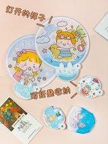  Fan summer portable Japanese cartoon fan Childrens folding group fan Portable cute girl heart mini shrink folding fan