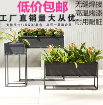Wrought iron outdoor flower box combination rectangular restaurant flower pot creative sales department commercial street flower bed customization