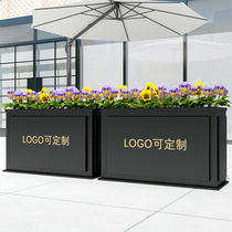Iron flower box courtyard green flower bed square Sales Department fence shopping mall cafe outside the flower slot outdoor group