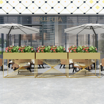 Iron custom outdoor flower box combination Square greening sales department commercial street flower bed outdoor fence partition flower trough