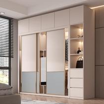 European simple sliding door wardrobe home bedroom assembly large cabinet modern sliding door small apartment storage wardrobe