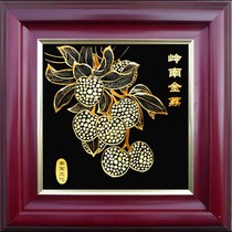 Gold carving hand carving craft painting Guangdong Guangzhou characteristic gold gift Xiong Feng Tu physical Exhibition Hall