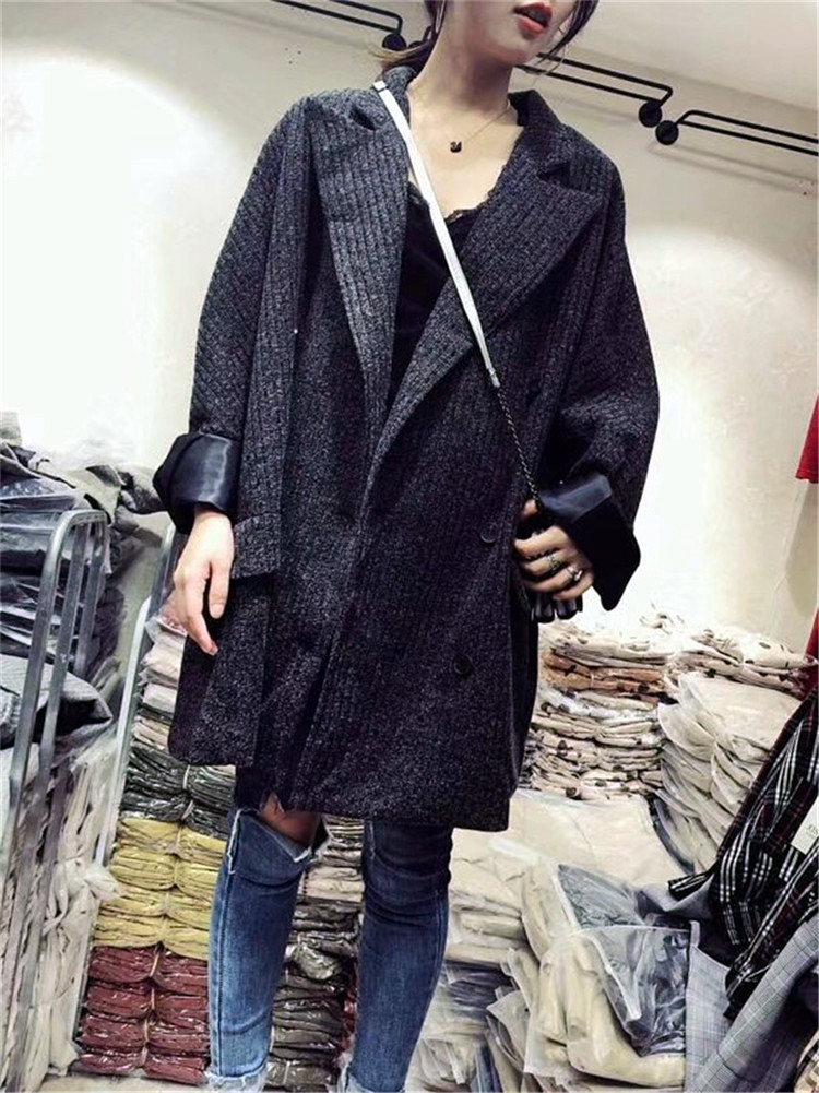 Áo khoác vest nữ mùa thu đông 2018 mới gió Anh phiên bản Hàn Quốc rộng kích cỡ lớn béo mm retro phù hợp với nhỏ áo sơ mi trắng nữ hàng hiệu