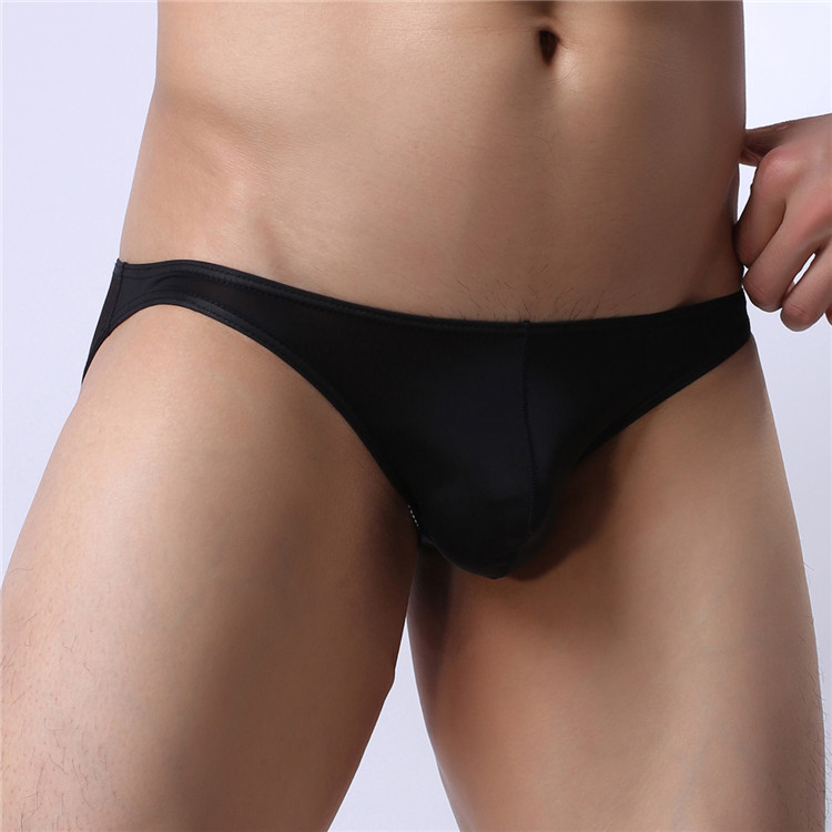 Ice silk seamless men's briefs briefs icy low waist summer new breathable transparent