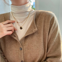 Korean necklace 2021 new women do not fade niche light luxury sweater chain folding accessories long collarbone high end