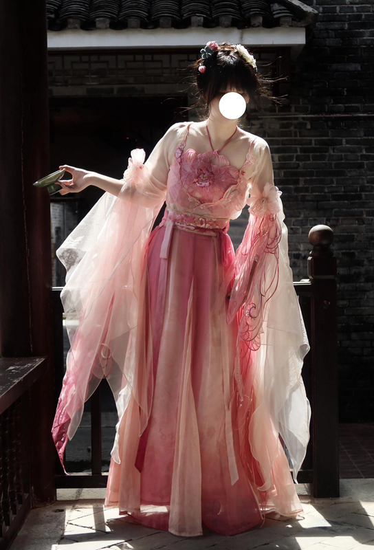 Pink Northern and Southern Dynasties Style Elegant Waist-Length Skirt, Improved Fairy-Like Hanfu for Women, 2026 Spring and Summer Fairy Dress, Ancient Costume Pink Northern and Southern Dynasties Style Elegant Waist-Length Skirt, Improved Fairy-Like Hanfu for Women, 2026 Spring and Summer Fairy Dress, Ancient Costume