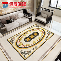 Chinese style living room parquet floor tiles Entry into the house Xuanguan Bronze Money Styling Tile Aisle Door Hall Jigsaw Puzzle Floor Brick Custom
