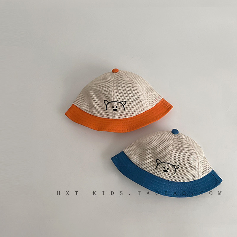 Baby hat Summer thin Hollow Breathable Fisherman Hat Baby Sun Sun Protection Net Hat Ultra Cute Basin Hat Summer