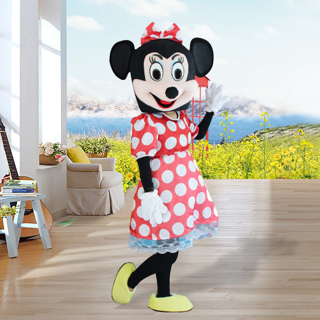 Mickey Mouse ກາຕູນ doll costume Mickey Minnie ກາຕູນຍ່າງລັກສະນະ headgear ການປະຕິບັດ props doll ເຄື່ອງນຸ່ງຫົ່ມ