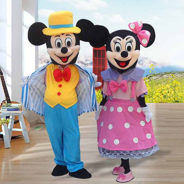 Mickey Mouse ກາຕູນ doll costume Mickey Minnie ກາຕູນຍ່າງລັກສະນະ headgear ການປະຕິບັດ props doll ເຄື່ອງນຸ່ງຫົ່ມ