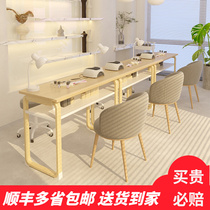 Nail table manicure table Japanese log color net red fashion specials ins style economical manicure table and chair set