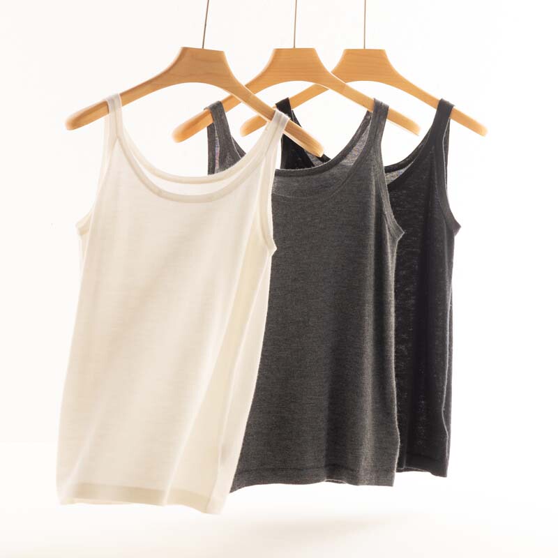 68-Count Fine-Spun 100% Pure Cashmere Vest for Women, Warm Knitted Camisole, Autumn and Winter Close-Fitting Sleeveless Top