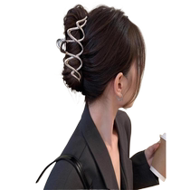 High-end metal wave clip large design hair clip hair volume on the back of the head multi-disk hair shark clip headgear