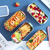 Double-layer 304 stainless steel lunch box student canteen sealed lunch box to work with lunch box water injection insulation portable