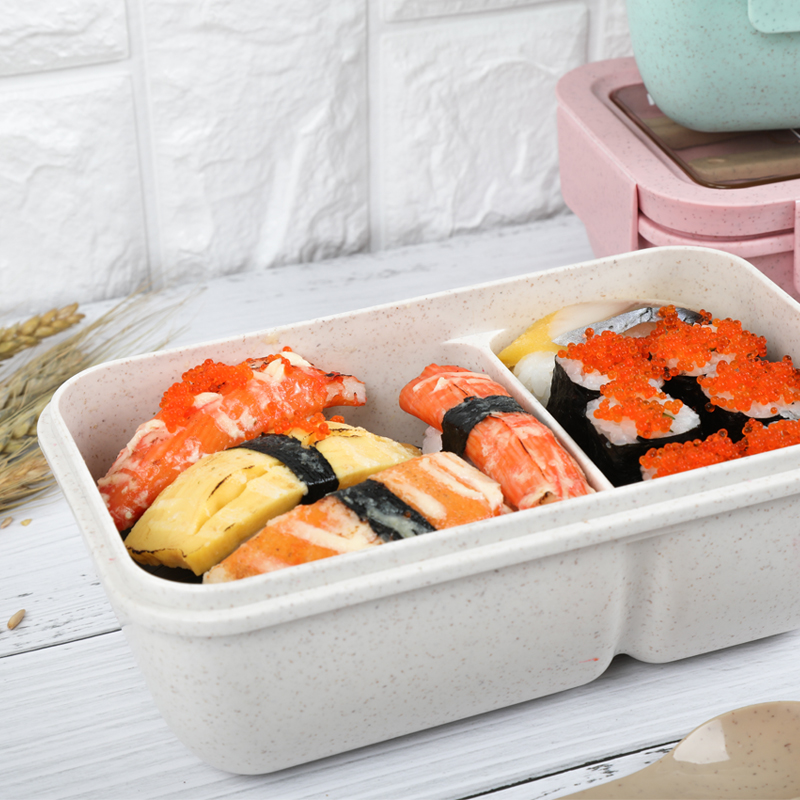 可微波:日式小麦秆饭盒+送餐具2件套 9.9元包邮(19.9-10元券)