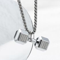 Tide Man Titanium Steel Dumbbells Pendant Sports Fitness Sub Warhead Pendant Fashion Cool Students 100 Hitch Creative Personality Gift