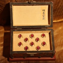 Rare old treasures sent to the countryside to collect extremely old filigree craft inlaid red star gemstone ring ring surface hardness level 9