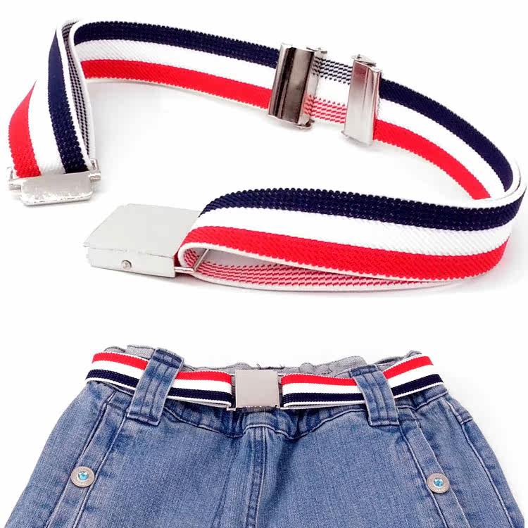 Children's Square Buckle Elastic Elastic Belt Boys Girls Students Teens Adjustable School Uniform Belts