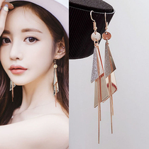 Tassel earrings sterling silver long premium earrings 2021 New tidal hook exquisite Korean gold earrings