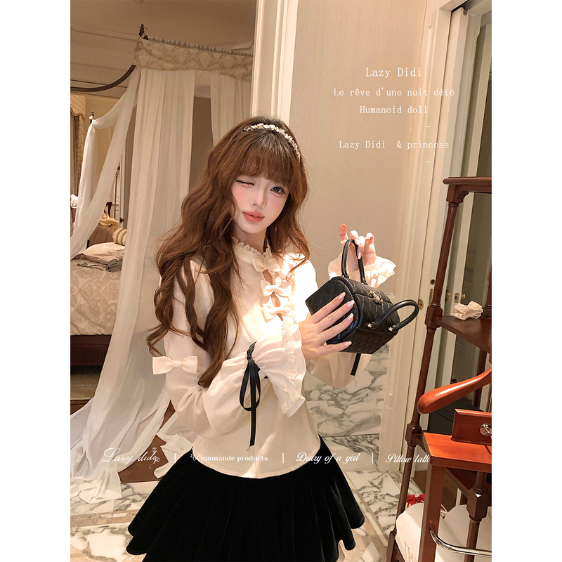 Lazydidi Star Dream Tour Victoria Bowknot Shirt with Strap Design, Slimming Inner Top Lazydidi Star Dream Tour Victoria Bowknot Shirt with Strap Design, Slimming Inner Top