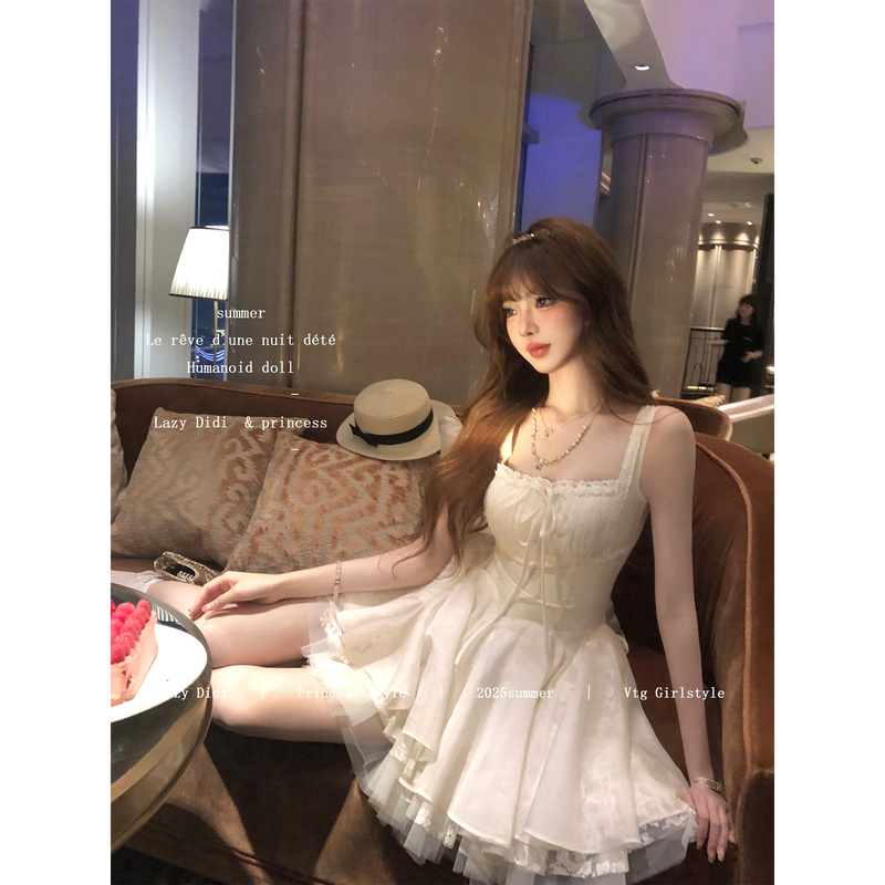 Lazy Didi and Gauze Dance 14m Five-Layer Skirt Lace Princess Skirt Lace Pleated Slimming Look and Fluffy