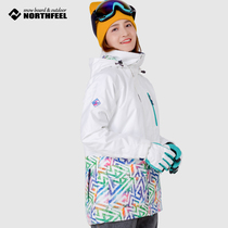 Japans new ski clothes womens veneer double board clip cotton warm ski jacket waterproof and breathable assault jacket ski top