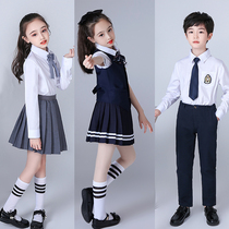 Shenzhen Primary School Childrens Machia Kindergarten Costume Winter Primary School Students Chorus Suit for Men and Womens Childrens School Class Games