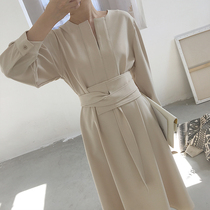 Early spring new womens dress 2022 Euros dress High cold Mister Wind superior Superior Dress Temperament goddess Fan Long dress