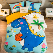 Winter Milk Coral Suede Four Pieces Of Cartoon Quilt Cover Bed Sheet Dorm Room Single Bed with Bedding Bed bag Three sets of women