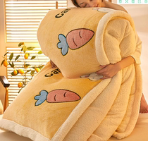 Winter Double Layer Thickened Blanket Quilt Coral Suede Quilt Cover Snowflake Cashmere Air-conditioning Sofa Midday Sleeping Blanket Office