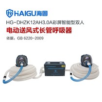 Haigu HG-DHZK12AH3 0A intelligent color screen full face mask double electric air supply long tube breathing