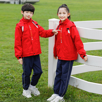 Kindergarten Garden Clothing Spring Autumn Clothing Three Sets China Red Kindergarten Garden Clothing Winter Clothing Submachine Clothes Class Clothing Sports Suit