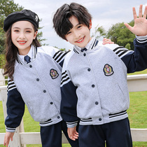 Kindergarten Garden clothes Spring and autumn clothes baseball clothes grey one-year class class uniforms Fall primary school uniforms 3-three suits