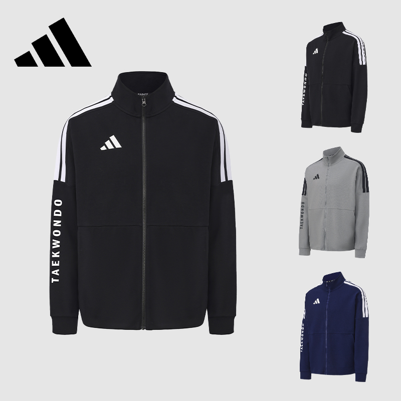 Adidas Men's Classic Three-Stripe Jacket Knit Sportswear Outdoor Running Windproof Top