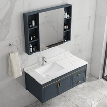 Rock plate space aluminum bathroom cabinet combination wash basin modern simple toilet wash table integrated basin washbasin