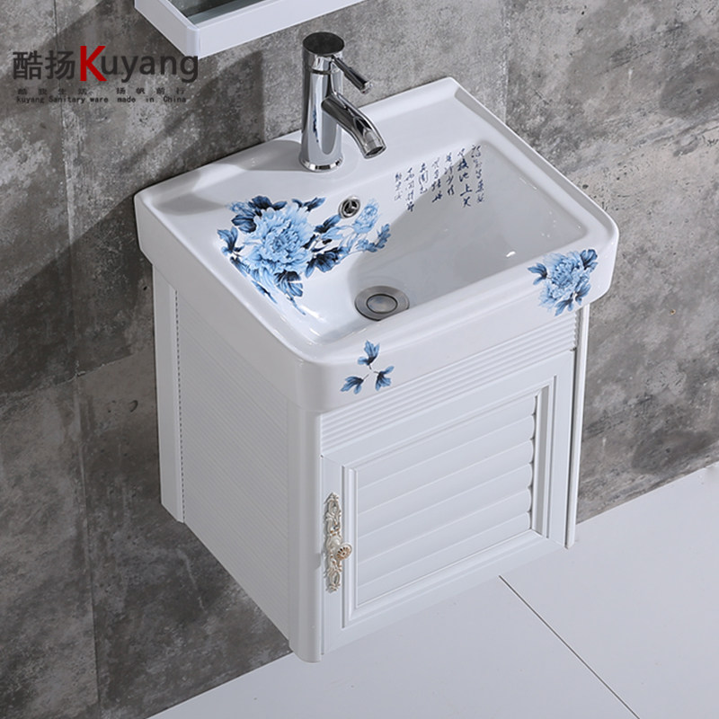 Cool Jan Ceramic hanging basin Easy Mini Color Balcony Bracket Face Basin Small Family Type Hanging Wall Style Washbasin Wash Basin
