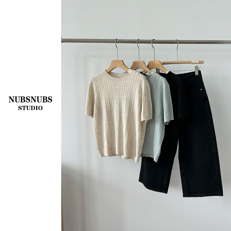 4.19 Summer "Roll King Linen" Lyocell Breathable Drapey Linen Antibacterial Anti-Mite Twisted Knit Sweater