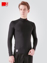 Nart mens blouses Long sleeves High collar T-shirt New Moden Dance Dance Wear Black Waltz Competition Practice