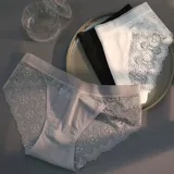 Кружевные сексуальные трусы, дышащие ультратонкие штаны, средняя посадка