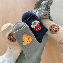 Socks for women spring and summer new mid-tube socks cotton features cartoon creative socks deodorant sweat-absorbent potato chips socks versatile socks