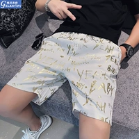 Летние шелковые шорты для отдыха, тонкие пляжные штаны, оверсайз, 2023