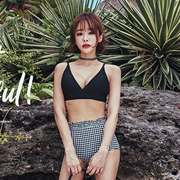 Bikini nhỏ ngực tập hợp áo tắm mỏng gợi cảm bikini eo cao retro ngực lớn Hàn Quốc chia áo tắm nữ