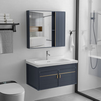 Washbasin cabinet combination Space aluminum small household washbasin Nordic bathroom sink with mirror cabinet washbasin cabinet